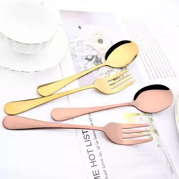 2 шт., набор столовой посуды розового золота, сервисные ложки, вилка, набор столовых приборов, зеркало из нержавеющей стали, кухонный шведский стол, ужин, посуда Restaura серебряный