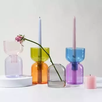 2 шт. набор террариум гидропонный горшок для растений мини-вазы цветы подсвечники декор красочная стеклянная ваза