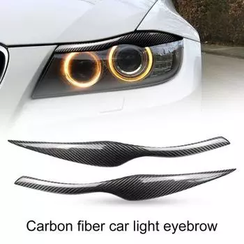 2 шт. накладка на веко для фар из углеродного волокна для бровей для BMW 3