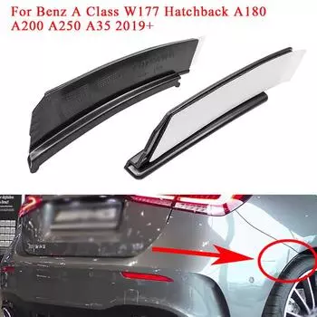 2 шт., накладка на задний бампер, удлинитель крыла, брызговик для бровей и губ для Mercedes Benz A Class W177, хэтчбек AMG A180 A200 A250 A35 2019-2024 Only for Hatchback чёрный