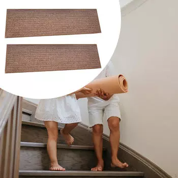 2 шт. Накладки на ступени для деревянных лестниц 21,65x7,87 дюйма, многоразовые противоскользящие дорожки для детей и домашних животных brown