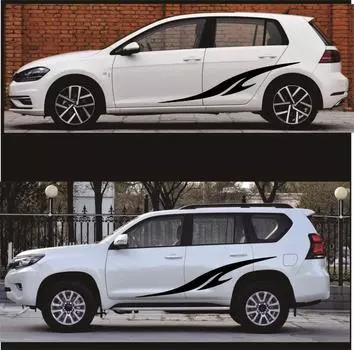 2 шт. Наклейка на автомобиль для гонок и спорта Автомобильная виниловая наклейка на боковые юбки Модная стильная графическая наклейка для стайлинга автомобиля своими руками