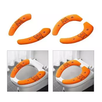 2 шт., наклейка на крышку унитаза, плюшевая подушка для унитаза, подогреватель для сиденья, подушка для унитаза 2