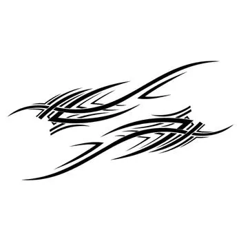 2 шт. Наклейка на кузов автомобиля с изображением пламени, универсальная водонепроницаемая самоклеящаяся съемная автомобильная дверь чёрный