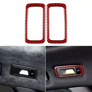 2 шт., наклейка на панель из углеродного волокна, декоративная простая наклейка из углеродного волокна, задняя лампа для чтения, наклейка для Porsche Macan 2014-2021 красный