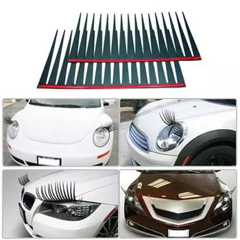 2 шт., наклейка на ресницы для фар автомобиля, 3D-украшение, наклейки для освещения автомобиля, хит продаж