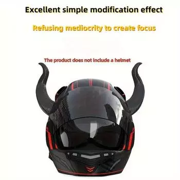 2 шт. Наклейка на шлем мотоцикла «Спящий демон» — прочная АБС-смолка, аксессуар в стиле гонок на высокой скорости для мотоциклов и шлемов чёрный