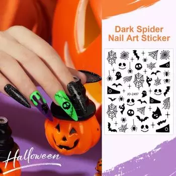 2 шт. наклейки для ногтей, легкое нанесение и снятие, обертывания для ногтей, модные готические наклейки для ногтей, аксессуары для домашнего салона для нейл-арта B