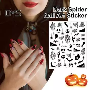 2 шт. наклейки для ногтей, легкое нанесение и снятие, обертывания для ногтей, модные готические наклейки для ногтей, аксессуары для домашнего салона для нейл-арта B