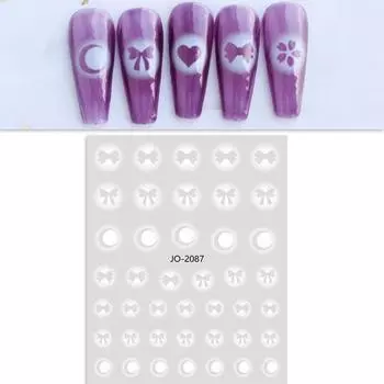 2 шт. наклейки для ногтей самоклеящиеся водостойкие экологически чистые сильная липкость легко наносить бант-бабочка наклейки для ногтей маникюрный декор принадлежности для ногтей A