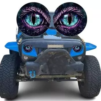 2 шт., наклейки на фары автомобиля, самоклеящиеся, сильная липкость, легко установить, кузов грузовика, украшение на окно, бампер, 3D наклейки на фары для глаз B