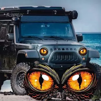 2 шт., наклейки на фары автомобиля, самоклеящиеся, сильная липкость, легко установить, кузов грузовика, украшение на окно, бампер, 3D наклейки на фары для глаз B