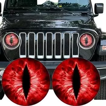 2 шт. Наклейки на фары Beast Eyes, круглые наклейки Beastly Eyes Look, наклейки на переднюю часть мотоцикла, наклейки на окно автомобиля, бампер, декоративная наклейка