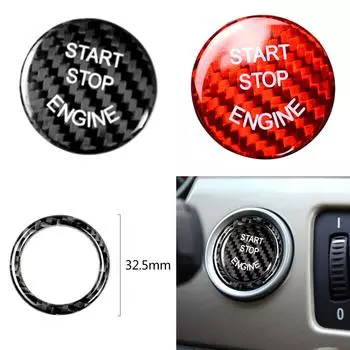 2 шт., наклейки на кнопку зажигания, самоклеящиеся, подходят для BMW E, шасси E90 E60 чёрный