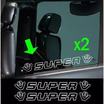 2 шт. наклейки на окна грузовика Super V8 для любого грузового автомобиля 56cmWx7cmH 2Pcs чёрный
