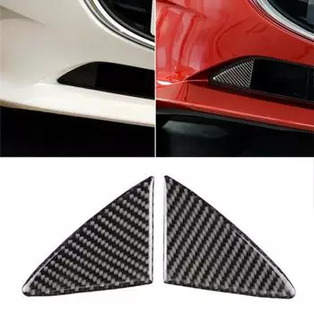 2 шт., наклейки на передний бампер из углеродного волокна, аксессуары, декор для Mazda 3 Axela чёрный