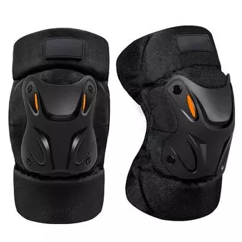 2 шт. наколенники для езды на мотоцикле, регулируемые мотоциклетные теплые налокотники, наколенники, устройство защиты от падения со светоотражающей полосой чёрный