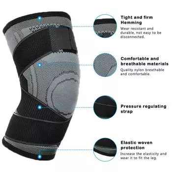 2 шт. наколенники спортивные эластичные наколенники под давлением поддержка фитнеса баскетбол волейбол бандаж медицинская защита суставов от артрита L