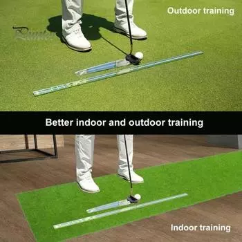 2 шт., направляющая для выравнивания мяча для гольфа, легированная сталь, тренажер для гольфа, линейка для гольфа, руководство по паттингу, инструмент для измерения скорости Sets
