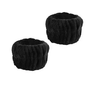 2 шт. напульсник для умывания для женщин Микрофибровый напульсник для умывания для девушек Мягкая повязка на голову для умывания лица Резинки для волос Манжета Водонепроницаемые резинки