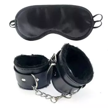 2 шт. наручники из искусственной кожи с маской для глаз, секс-игрушки для пар, игры для взрослых, ограничения рабского связывания, эротические аксессуары Only eye mask