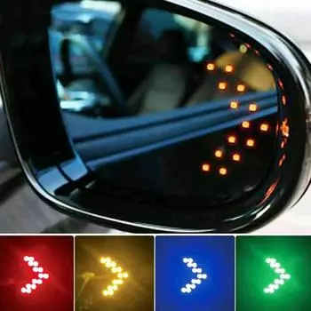 2 шт., наружная часть автомобиля, 14 SMD светодиодных стрелок, панель указателей поворота, зеркало заднего вида, задняя боковая лампа, автомобильные фары, аксессуары синий