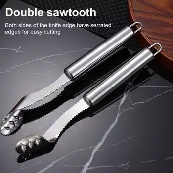 2 шт., насадка для перца из нержавеющей стали, зубчатый край, инструмент для удаления сеялки для барбекю, обжарки перца, кухонный гаджет для овощей, фруктов 2pcs