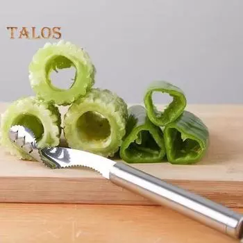 2 шт., насадка для перца из нержавеющей стали, зубчатый край, инструмент для удаления сеялки для барбекю, обжарки перца, кухонный гаджет для овощей, фруктов 2pcs