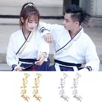 2 шт. нашивка для одежды изысканная плотная вышивка ручной работы с цветочной вышивкой аппликация для домашнего использования золотистый