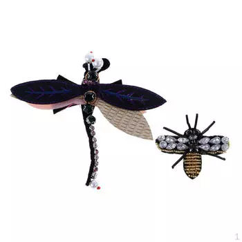 2 шт., нашивки со стразами в виде стрекозы, бисерные нашивки, пришивные аппликации для украшения одежды своими руками