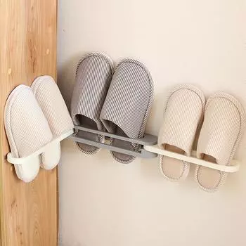 2 шт. настенная полка для обуви подставка для хранения тапочек многоцелевая складная полка для полотенец аксессуары для ванной комнаты экономит место