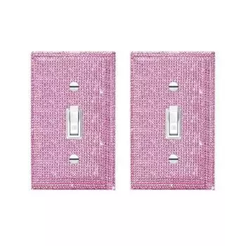 2 шт. настенная розетка со стразами, одинарный тумблер, выключатель света, домашний офис розовый