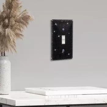 2 шт. настенная розетка со стразами, одинарный тумблерный выключатель света, декоративная крышка розетки для дома, офиса, гостиной, ванной комнаты, кухни розовый