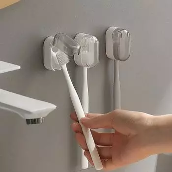 2 шт. настенные держатели для зубных щеток, чехол для головки зубной щетки с крышкой, органайзер для зубных щеток, стеллаж для хранения в ванной комнате белый