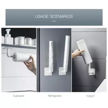 2 шт. настенные кухонные крючки для ванной комнаты с крышкой для туалетной бумаги, держатель для хранения туалетной бумаги белый