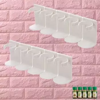 2 шт. настенные пластиковые зажимы для специй, экономящие место для косметических бутылок, зажимы для двери шкафа 2Pcs