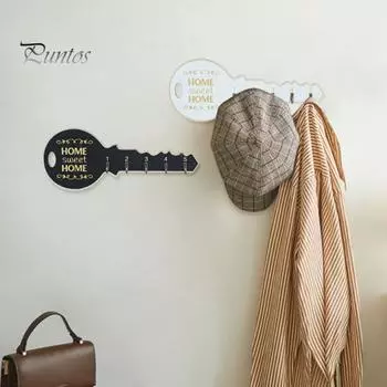 2 шт. настенные вешалки для одежды прочные несущие простые в установке современный дизайн уникальный в форме ключа настенный декор белый