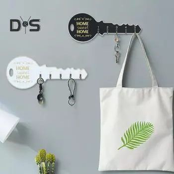 2 шт. настенные вешалки для одежды прочные несущие простые в установке современный дизайн уникальный в форме ключа настенный декор белый