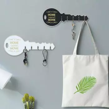 2 шт. настенные вешалки для одежды прочные несущие простые в установке современный дизайн уникальный в форме ключа настенный декор белый