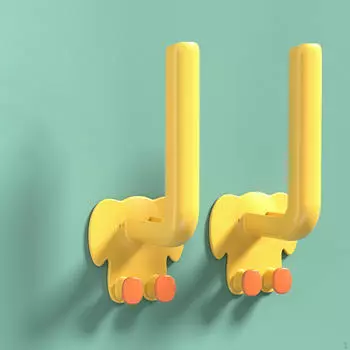 2 шт. настенные вешалки крючки для хранения одежды прочный сверхпрочный крючок для ключей многоцелевой жёлтый