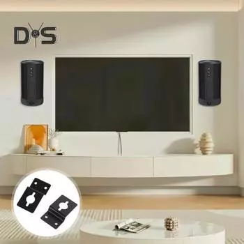 2 шт. настенных кронштейнов для динамиков, прочные кронштейны для динамиков, универсальная подвеска для динамиков для любителей музыки чёрный