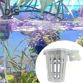 2 шт. настенный держатель для аквариумных растений, вешалка для водных растений, стойка для корзины для аквариума, подставка для гидропонных растений, украшение для выращивания, пластиковый горшок 2pcs