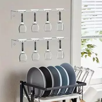 2 шт. настенный держатель для бокалов для вина акриловый L-образный держатель для бокалов кристально чистый акрил простая установка домашний кухонный ресторан бар органайзер чистый