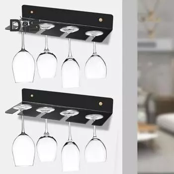 2 шт. настенный держатель для бокалов для вина акриловый L-образный держатель для бокалов кристально чистый акрил простая установка домашний кухонный ресторан бар органайзер чистый