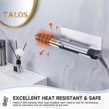 2 шт. настенный держатель для фена прочный несущий водонепроницаемый простой монтаж держатель для фена прозрачный органайзер для волос серебряный