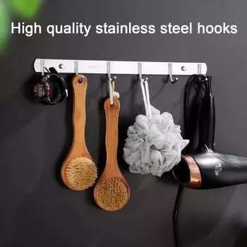 2 шт. настенный крючок для хранения вешалки для одежды, устойчивый к коррозии, простая установка, вешалка для полотенец для ванной комнаты и кухни 5 Hooks