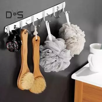 2 шт. настенный крючок для хранения вешалки для одежды, устойчивый к коррозии, простая установка, вешалка для полотенец для ванной комнаты и кухни 5 Hooks