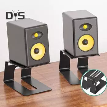 2 шт., настольная подставка для динамика, кронштейн для хранения с вибропоглощающей подушкой, высокая стабильность, держатель для студийного монитора, подставка для динамика чёрный