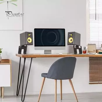 2 шт., настольная подставка для динамика, кронштейн для хранения с вибропоглощающей подушкой, высокая стабильность, держатель для студийного монитора, подставка для динамика чёрный