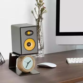 2 шт., настольная подставка для динамика, кронштейн для хранения с вибропоглощающей подушкой, высокая стабильность, держатель для студийного монитора, подставка для динамика чёрный